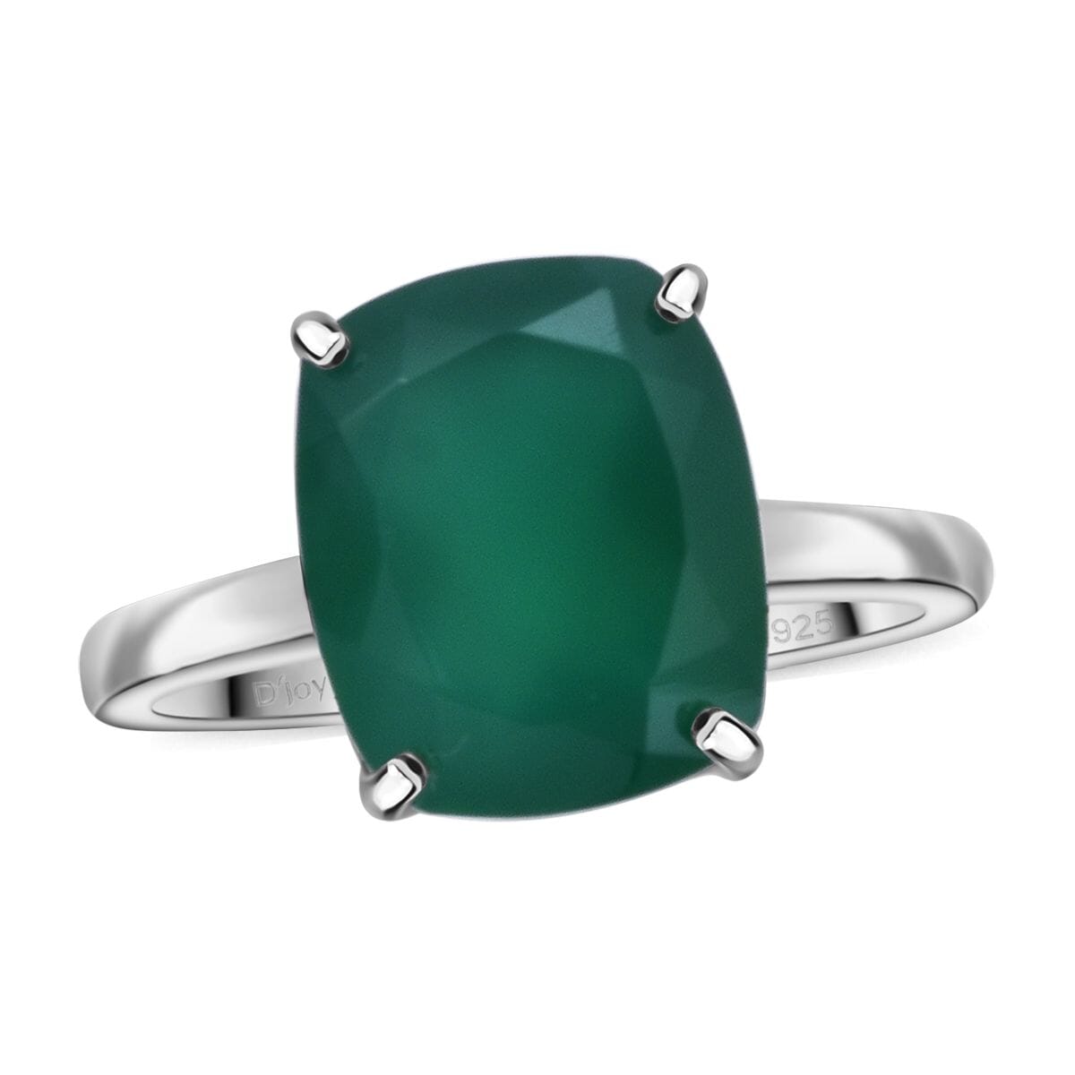 Verde Onyx 13.40 ctw Stud Earrings, Solitaire Ring (Size 5.0) and Pendant in Rhodium Over Sterling Silver with Stainless Steel Necklace 18 Inches image number 2