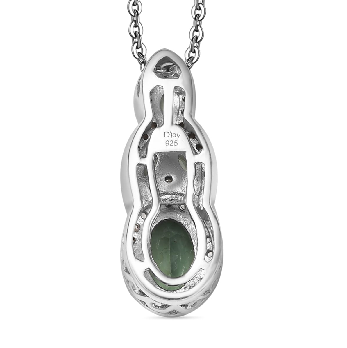 Malagasy Pine Apatite and White Zircon 1.50 ctw Art Deco Pendant Necklace in Rhodium Over Sterling Silver 20 Inches image number 4