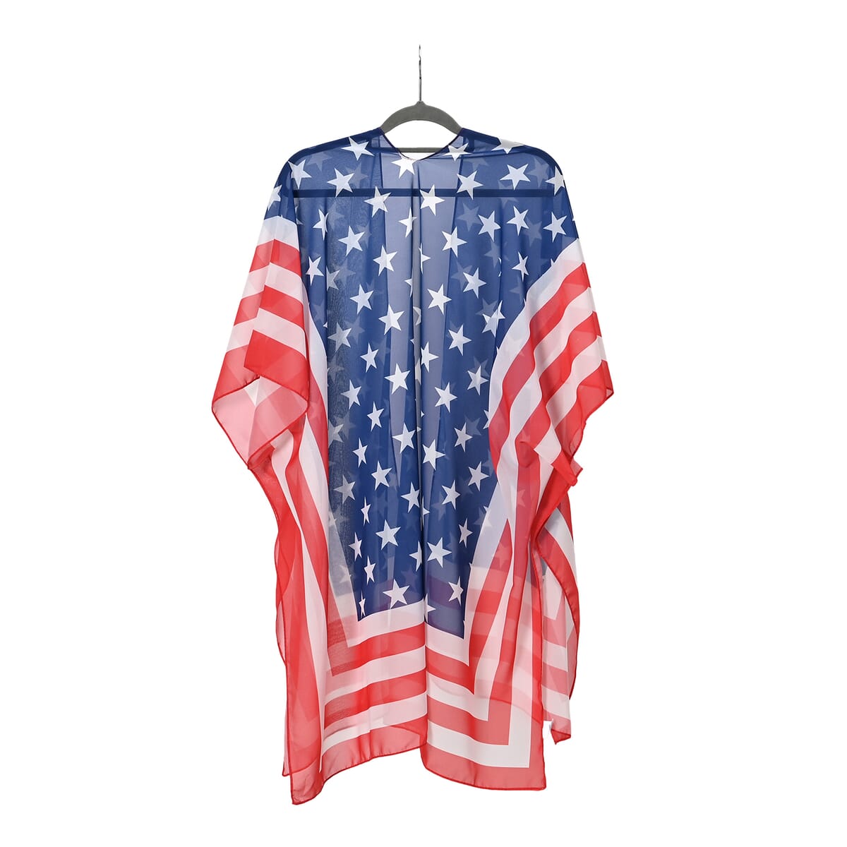Strada Japanese Movement Torch with USA Flag Pattern Pocket Watch with Chain (36 Inches) and American Flag Pattern Kimono image number 2