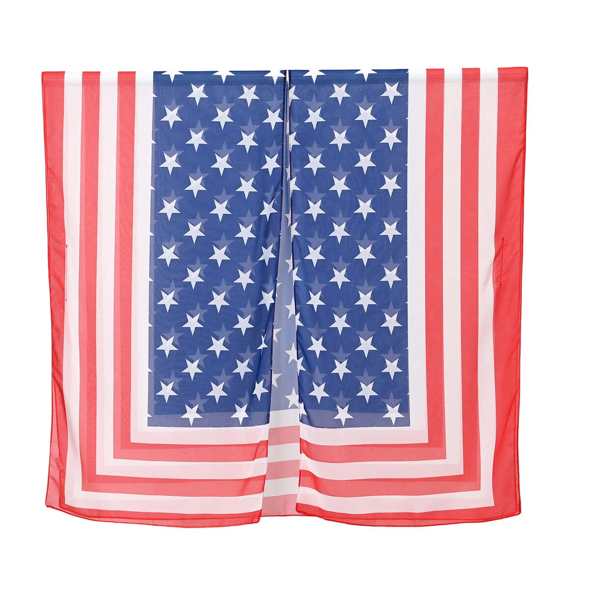 Strada Japanese Movement Torch with USA Flag Pattern Pocket Watch with Chain (36 Inches) and American Flag Pattern Kimono image number 3
