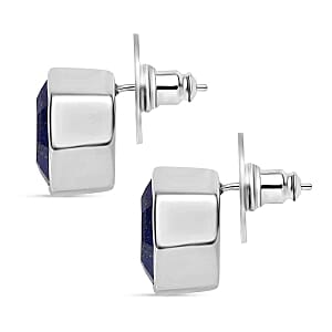 Lapis Lazuli Ring (Size 8.0), 26.60 ctw Earrings and Pendant without Chain in Stainless Steel
