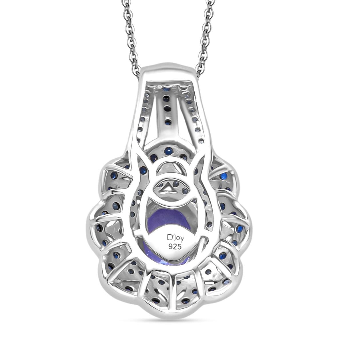 D'Joy Tanzanite and Multi Gemstone 2.60 ctw Pendant Necklace in Rhodium Over Sterling Silver 20 Inches image number 4