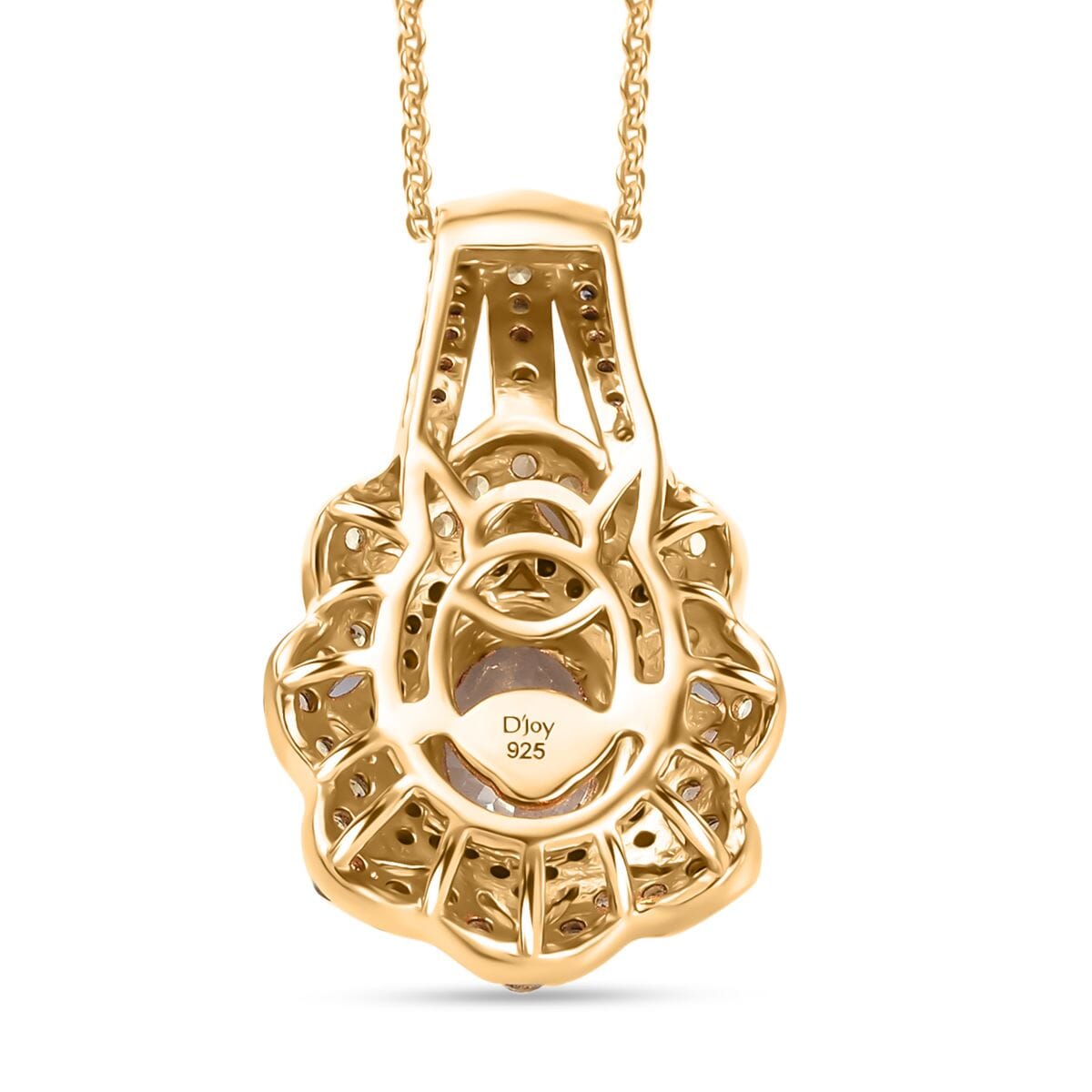 D'Joy Turkizite and Multi Gemstone 2.85 ctw Pendant Necklace in 18K Vermeil Yellow Gold Over Sterling Silver 20 Inches image number 4