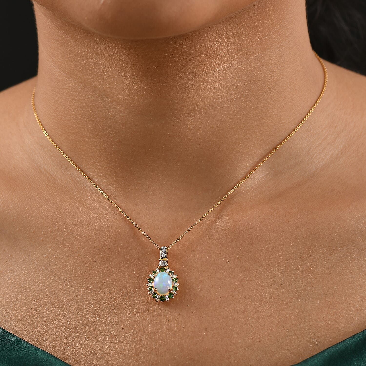 Ethiopian Welo Opal & Chrome Diopside