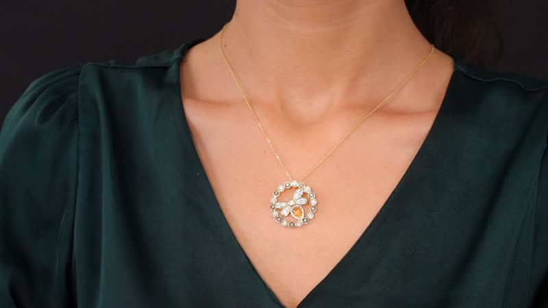 GP Trionfo Collection Jalisco Fire Opal and Multi Gemstone 2.50 ctw Bee Pendant Necklace in 18K Vermeil Yellow Gold Over Sterling Silver 20 Inches