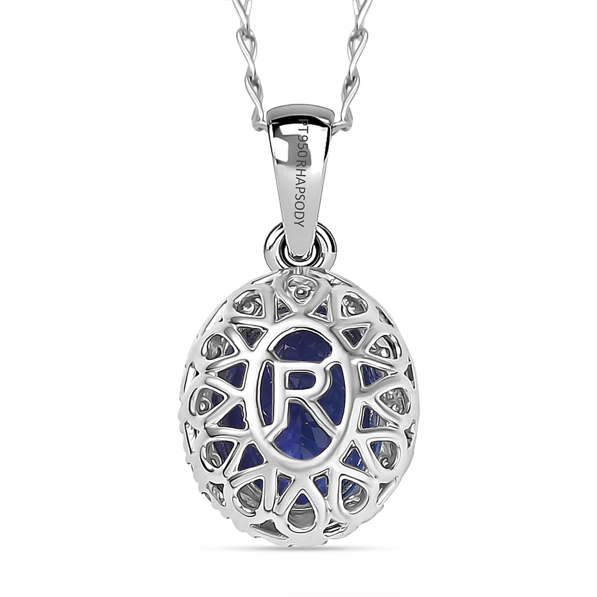 Certified & Appraised Rhapsody AAAA Tanzanite and E-F VS Diamond 3.33 ctw Pendant Necklace in 950 Platinum 20 Inches