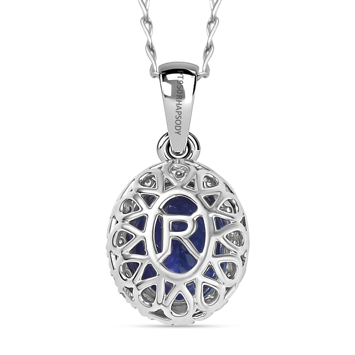 Certified & Appraised Rhapsody AAAA Tanzanite and E-F VS Diamond 3.33 ctw Pendant Necklace in 950 Platinum 20 Inches (Del. in 10-15 Days) image number 4