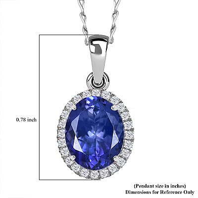 Certified & Appraised Rhapsody AAAA Tanzanite and E-F VS Diamond 3.33 ctw Pendant Necklace in 950 Platinum 20 Inches
