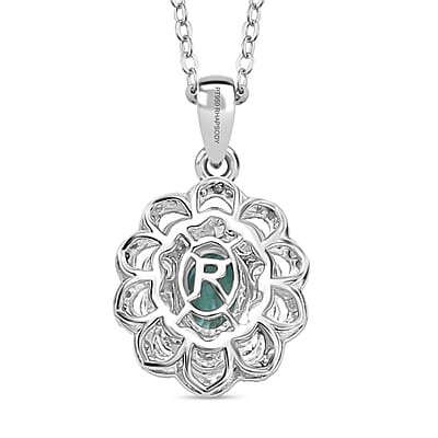 Certified & Appraised Rhapsody AAAA Paraiba Tourmaline and E-F VS2 Diamond 2.00 ctw Pendant Necklace in 950 Platinum 5.78 Grams 20 Inches