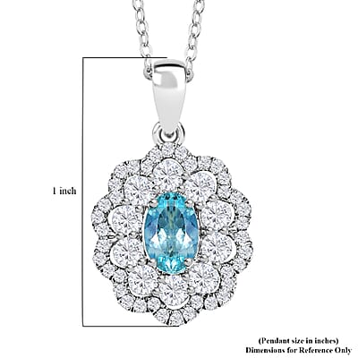 Certified & Appraised Rhapsody AAAA Paraiba Tourmaline and E-F VS2 Diamond 2.00 ctw Pendant Necklace in 950 Platinum 5.78 Grams 20 Inches