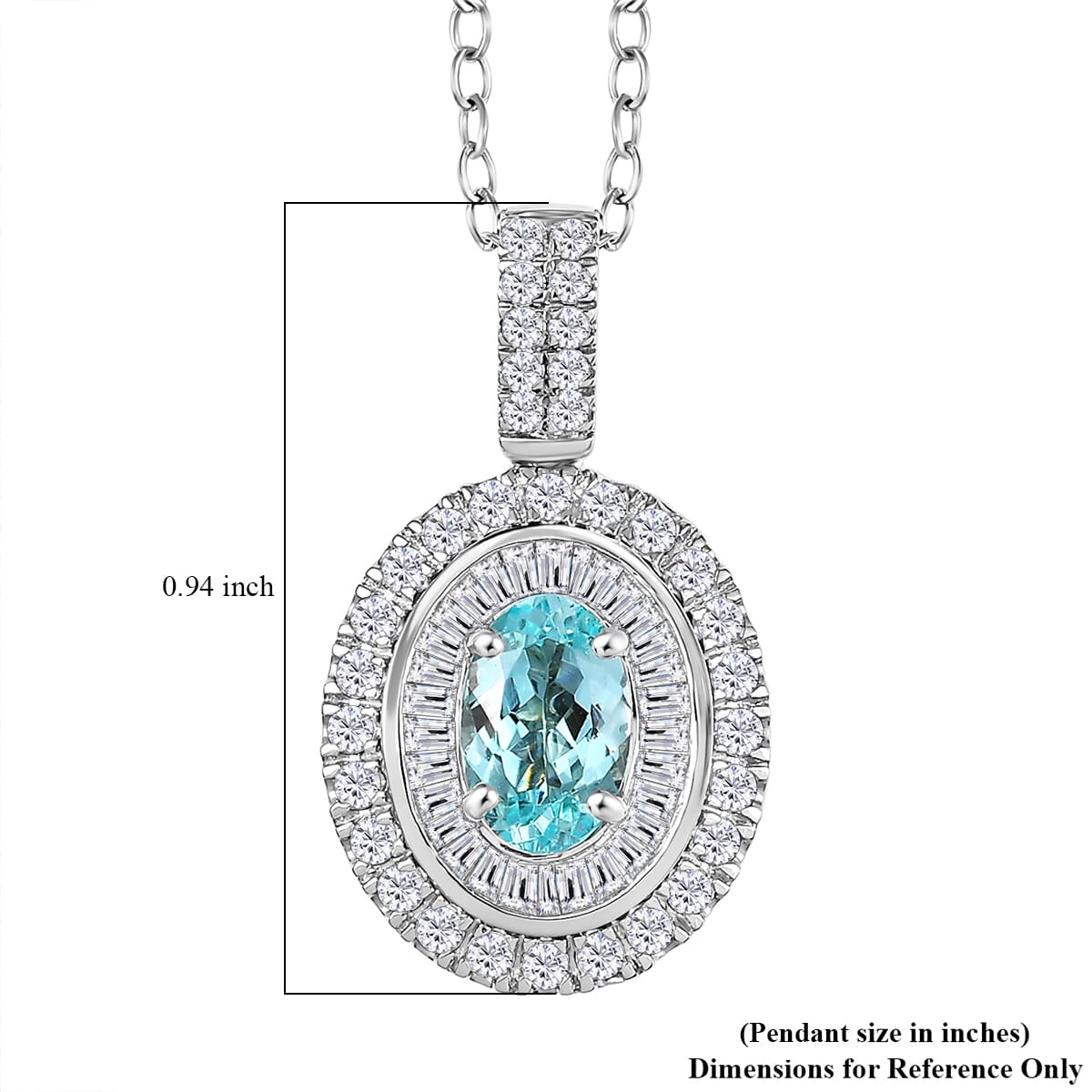 Certified & Appraised Rhapsody AAAA Paraiba Tourmaline and E-F VS2 Diamond 2.00 ctw Pendant Necklace in 950 Platinum 4.60 Grams 20 Inches image number 5