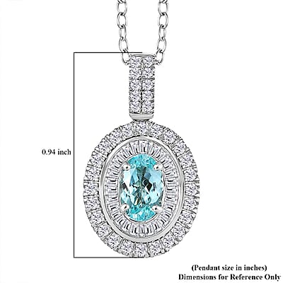 Certified & Appraised Rhapsody AAAA Paraiba Tourmaline and E-F VS2 Diamond 2.00 ctw Double Halo Pendant Necklace in 950 Platinum 4.60 Grams 20 Inches