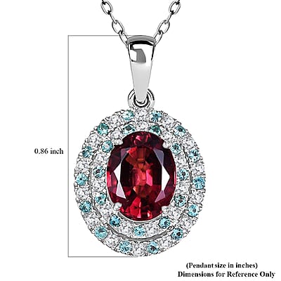 Certified & Appraised Rhapsody AAAA Ouro Fino Rubellite, Paraiba Tourmaline and E-F VS2 Diamond 2.51 ctw Pendant Necklace in 950 Platinum 20 Inches 3.60 Grams