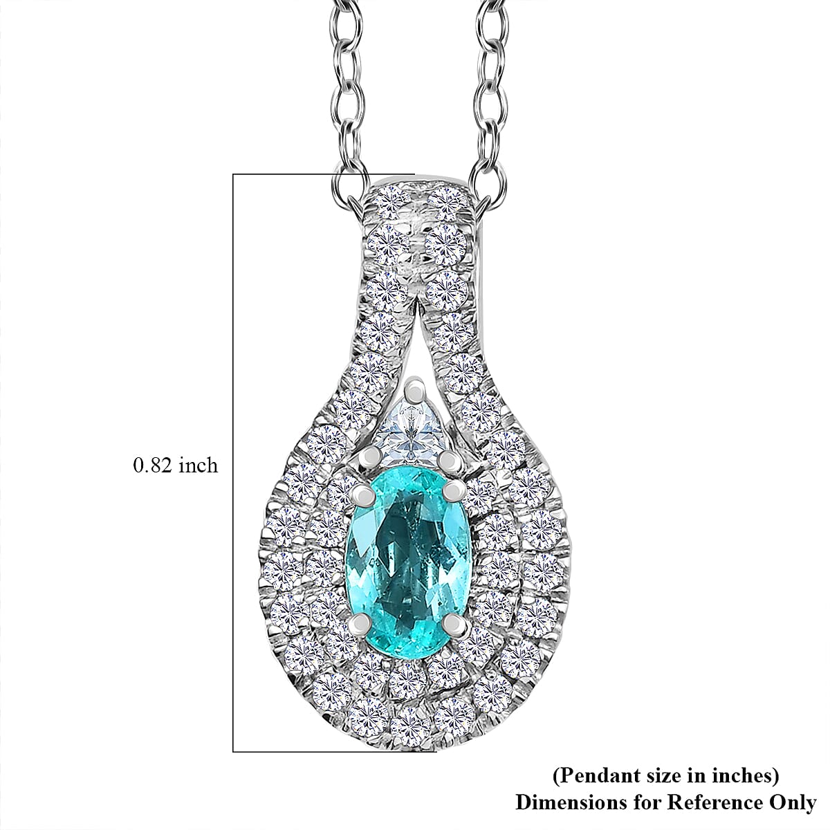 Certified & Appraised Rhapsody AAAA Paraiba Tourmaline and E-F VS2 Diamond 1.15 ctw Pendant Necklace in 950 Platinum 20 Inches 5.57 Grams image number 6