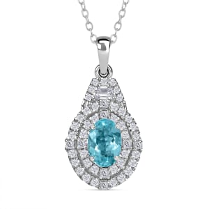 Certified & Appraised Rhapsody AAAA Paraiba Tourmaline and E-F VS2 Diamond 2.22 ctw Pendant Necklace in 950 Platinum 4.53 Grams 20 Inches (Del. in 10-12 Days) 
