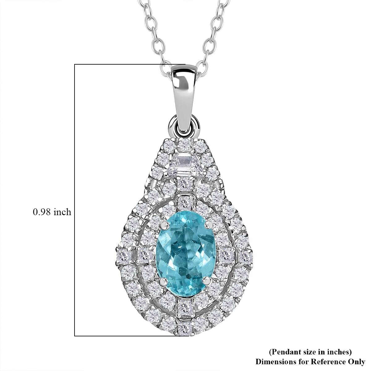 Certified & Appraised Rhapsody AAAA Paraiba Tourmaline and E-F VS2 Diamond 2.22 ctw Pendant Necklace in 950 Platinum 4.53 Grams 20 Inches (Del. in 10-12 Days)  image number 5