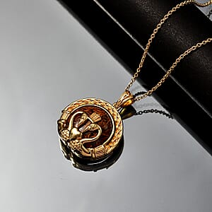 Script Stone 6.80 ctw Pendant in 18K YG Plated with ION Plated YG Stainless Steel Necklace 20 Inches