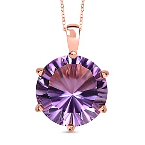 D'Joy Rose De France Amethyst 5.60 ctw Pendant Necklace in 18K Vermeil Rose Gold Over Sterling Silver 20 Inches 