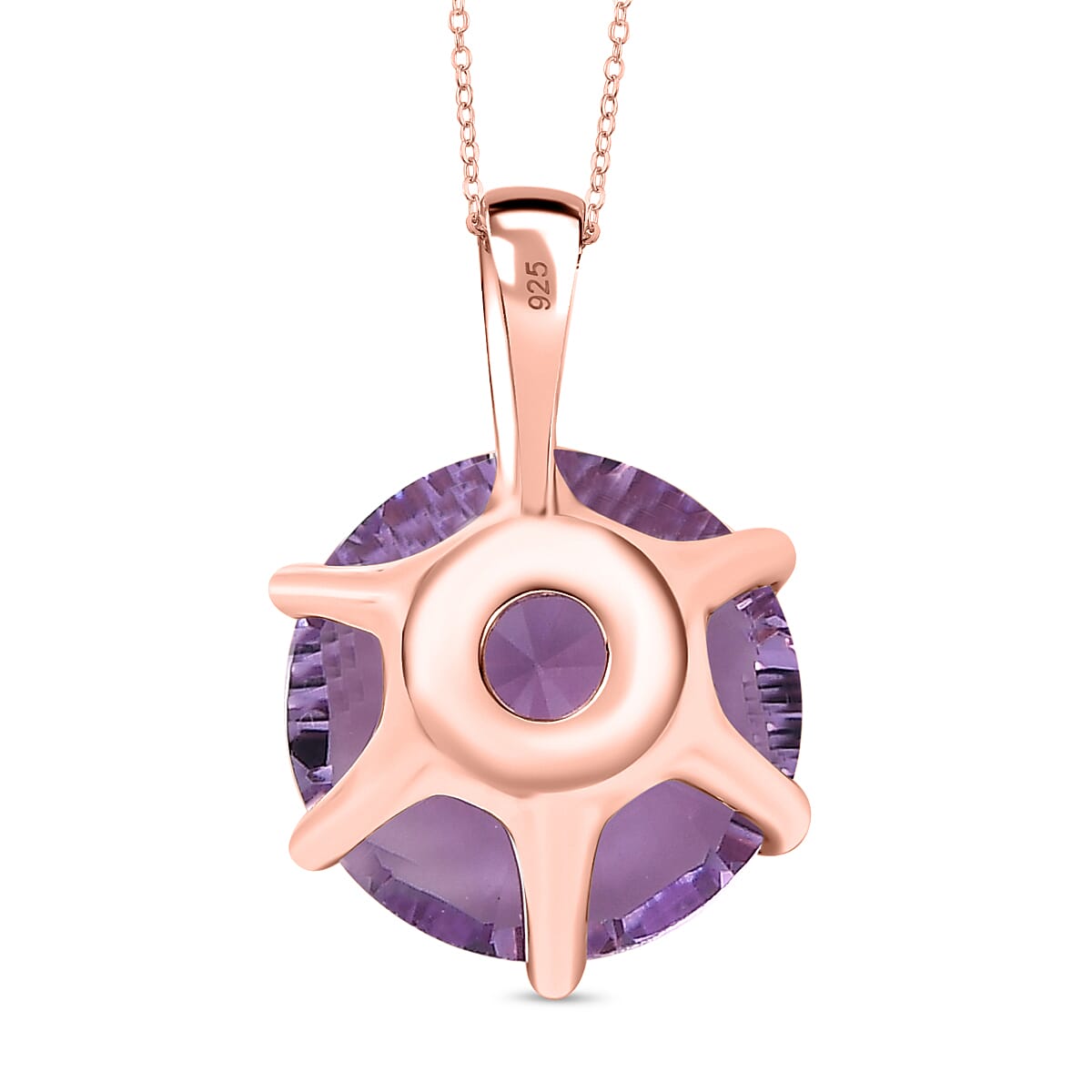 D'Joy Rose De France Amethyst 5.60 ctw Pendant Necklace in 18K Vermeil Rose Gold Over Sterling Silver 20 Inches  image number 4
