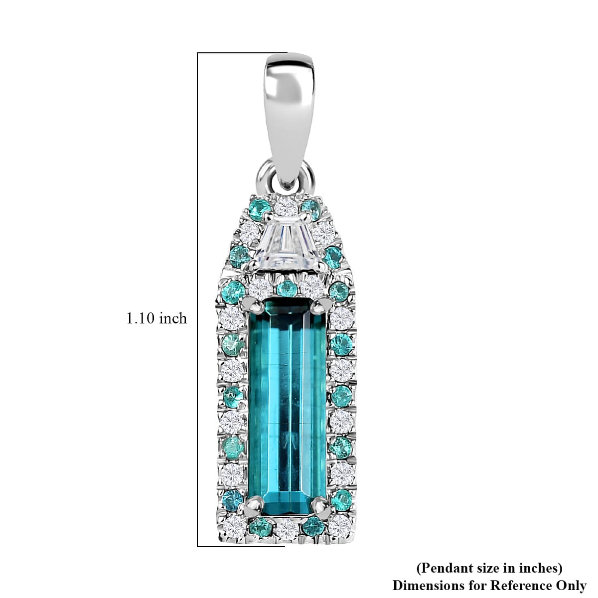 Rhapsody AAAA Monte Belo Indicolite, AAAA Paraiba Tourmaline and E-F VS2 Diamond 2.75 ctw Pendant Necklace in 950 Platinum 20 Inches 5.75 Grams