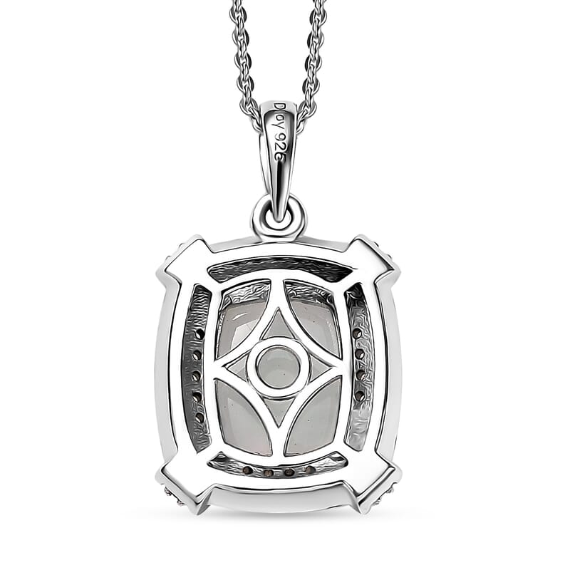 Premium Ethiopian Welo Opal, AAA Paraiba Tourmaline, Natural Champagne and White Diamond 2.30 ctw Pendant Necklace in Rhodium Over Sterling Silver 20 Inches