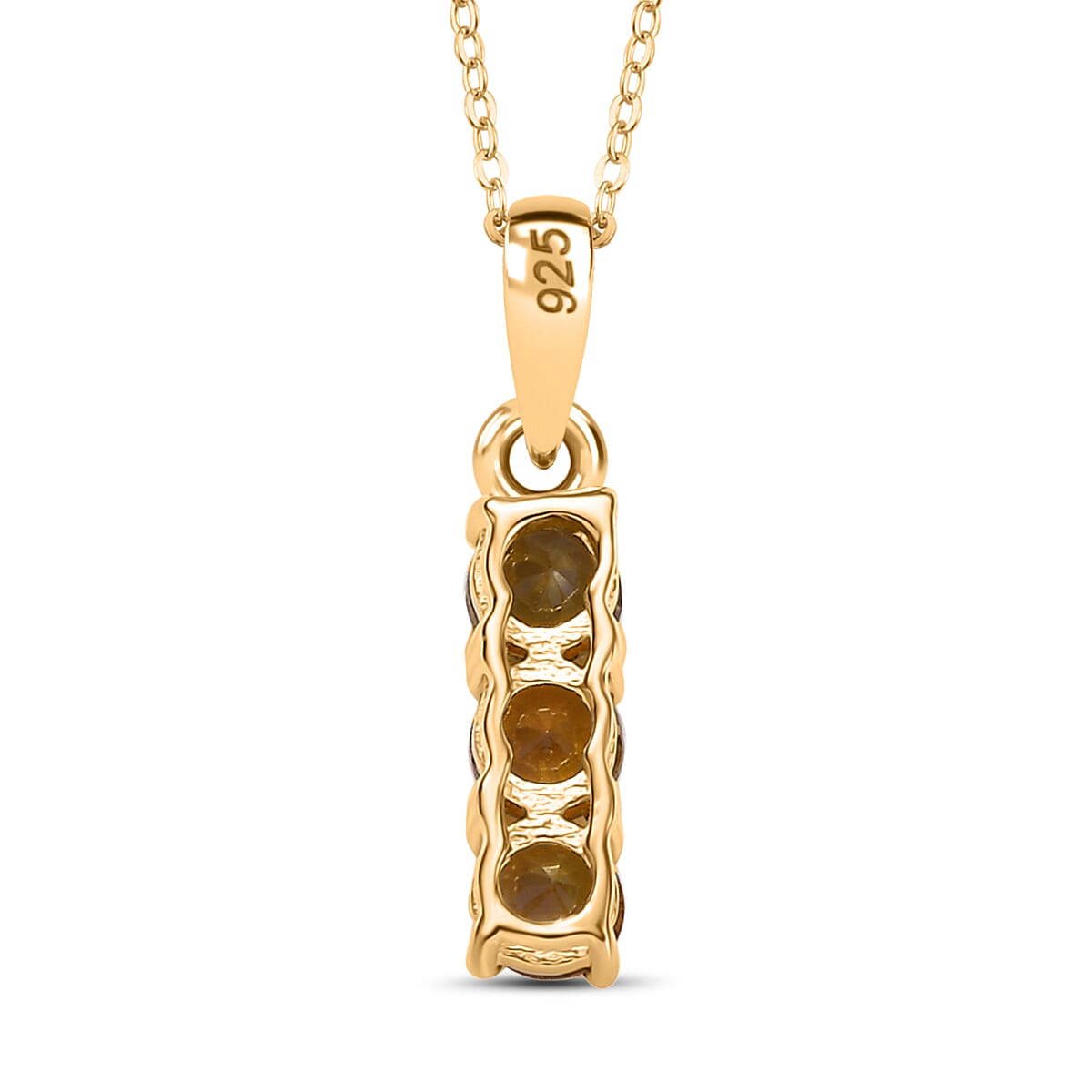 D'Joy Premium Natural Golden Tanzanite 0.60 ctw Pendant Necklace 20 Inches in 18K Vermeil Yellow Gold Over Sterling Silver image number 4
