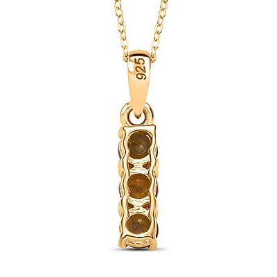 D'Joy Premium Natural Golden Tanzanite 0.60 ctw Pendant Necklace 20 Inches in 18K Vermeil Yellow Gold Over Sterling Silver