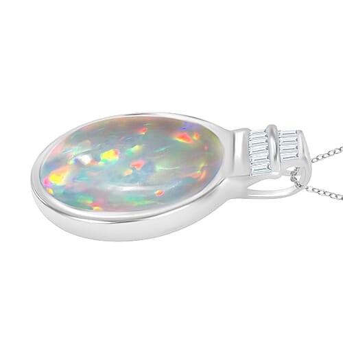 Ethiopian Welo Opal / Rhodium Over Sterling Silver - Product card gallery slide 3 (10176668729657)