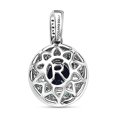 Certified & Appraised Rhapsody AAAA Ceylon Blue Sapphire, AAAA Paraiba Tourmaline and E-F VS Diamond 1.90 ctw Pendant Necklace in 950 Platinum 20 Inches