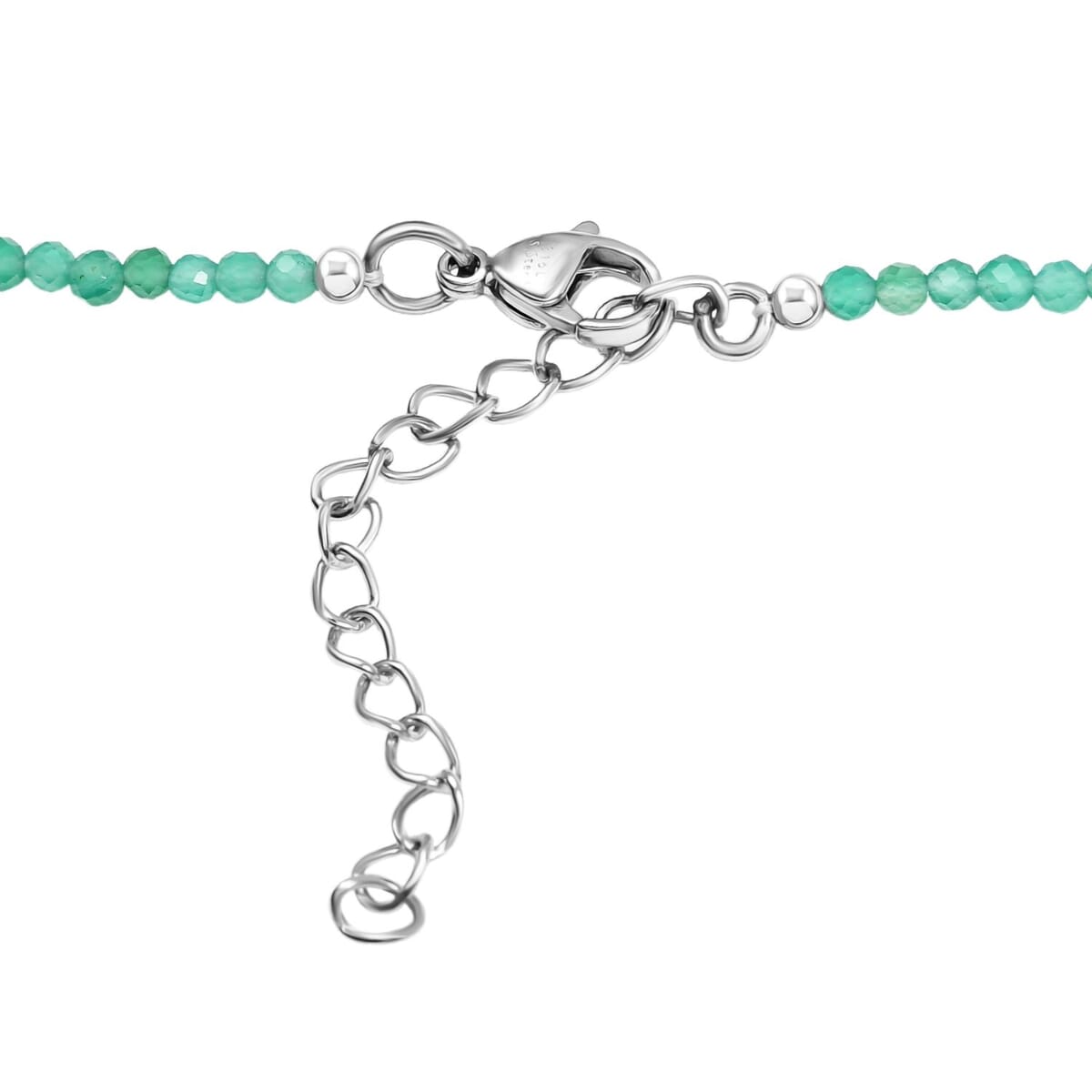 Karis Verde Onyx 124.20 ctw Flower and Leaves Pendant with Beaded Chain 20 Inches in Platinum Bond image number 4