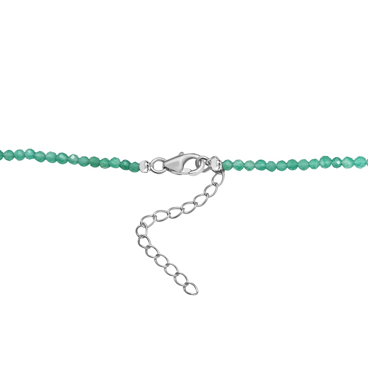 D'Joy Verde Onyx 60.80 ctw Dragon Pendant with Beaded Chain 20 Inches in Rhodium Over Sterling Silver image number 4
