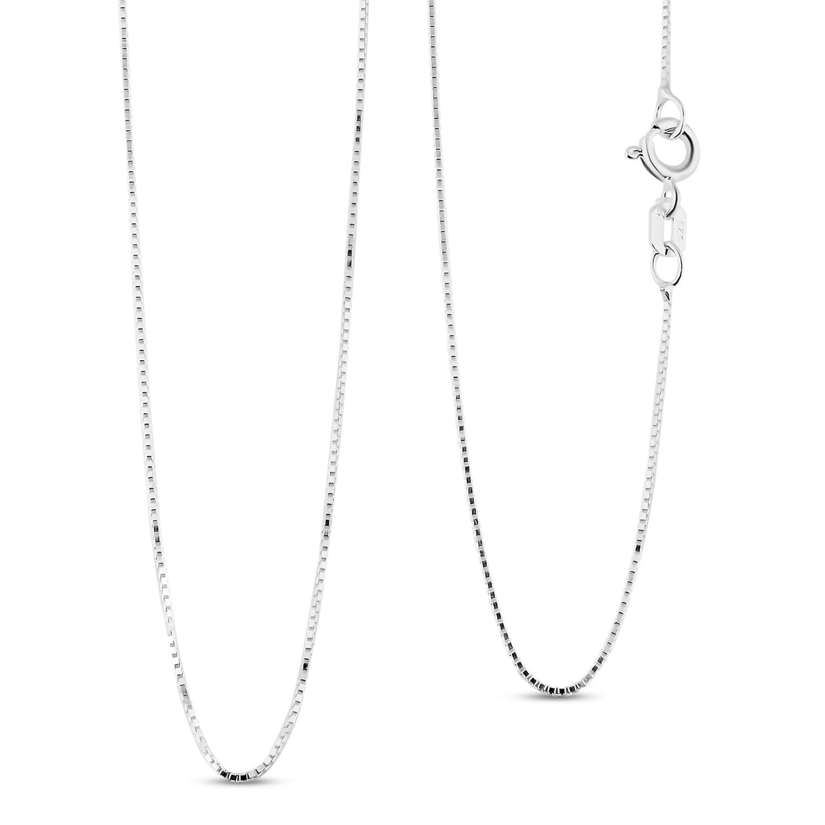 Set of 2 Cube & Diamond-Cut Chain Necklace in Sterling Silver 2.8 Grams 18 Inches  image number 3