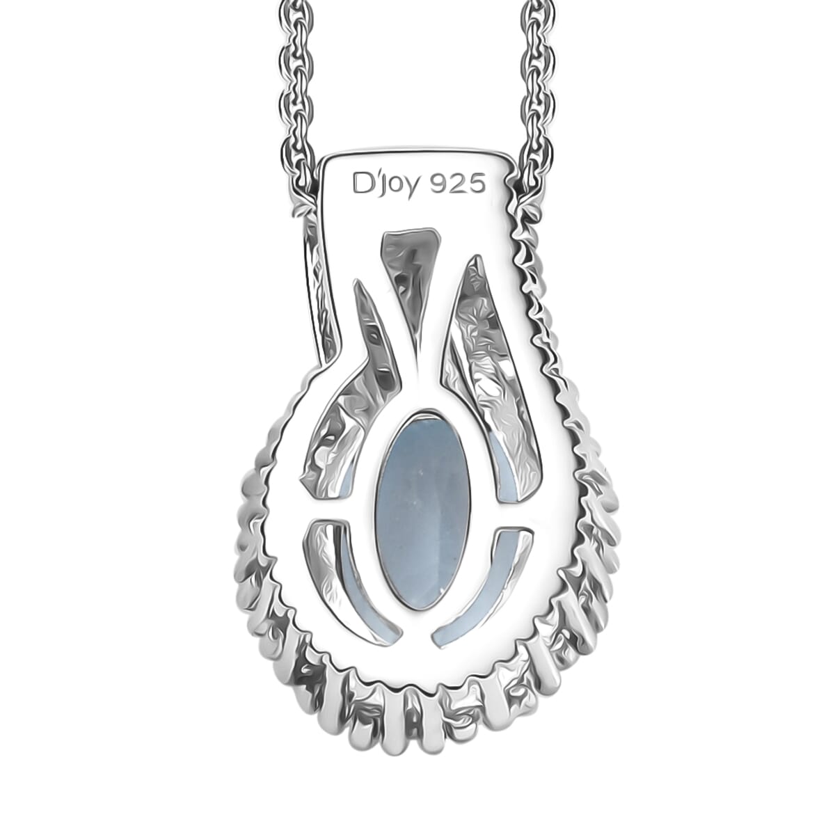 Premium Santa Maria Aquamarine, White Diamond Pendant Necklace (20 Inches) in Rhodium Over Sterling Silver 1.25 ctw image number 4