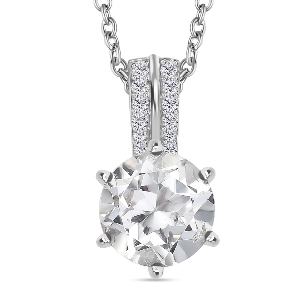 Golconda Topaz Star Brilliance 3.40 ctw Pendant in Platinum Over Sterling Silver with Stainless Steel Necklace 20 Inches  image number 0