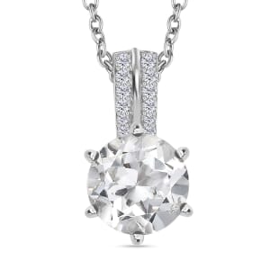 Golconda Topaz Star Brilliance 3.40 ctw Pendant in Platinum Over Sterling Silver with Stainless Steel Necklace 20 Inches 
