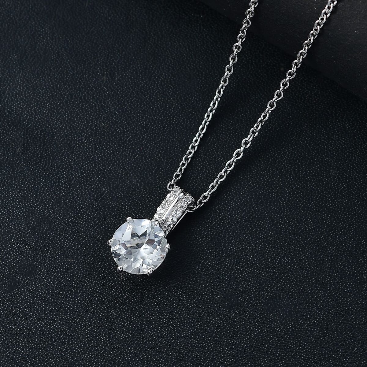 Golconda Topaz Star Brilliance 3.40 ctw Pendant in Platinum Over Sterling Silver with Stainless Steel Necklace 20 Inches  image number 1