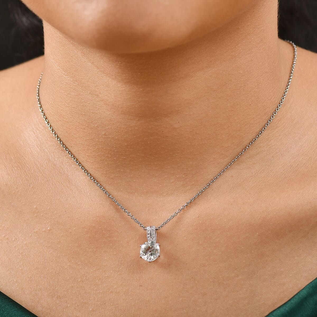 Golconda Topaz Star Brilliance 3.40 ctw Pendant in Platinum Over Sterling Silver with Stainless Steel Necklace 20 Inches  image number 2
