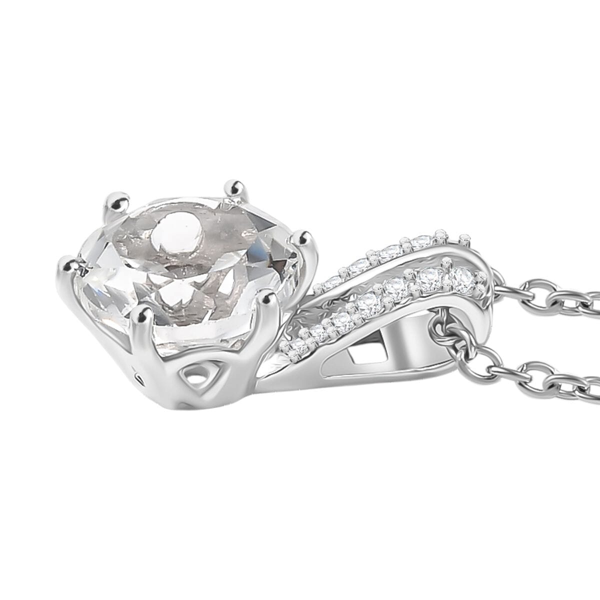 Golconda Topaz Star Brilliance 3.40 ctw Pendant in Platinum Over Sterling Silver with Stainless Steel Necklace 20 Inches  image number 3