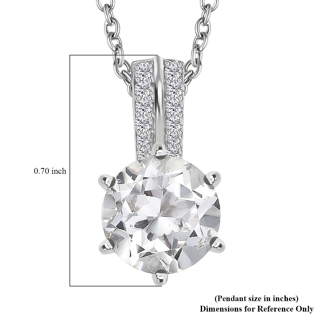 Golconda Topaz Star Brilliance 3.40 ctw Pendant in Platinum Over Sterling Silver with Stainless Steel Necklace 20 Inches 