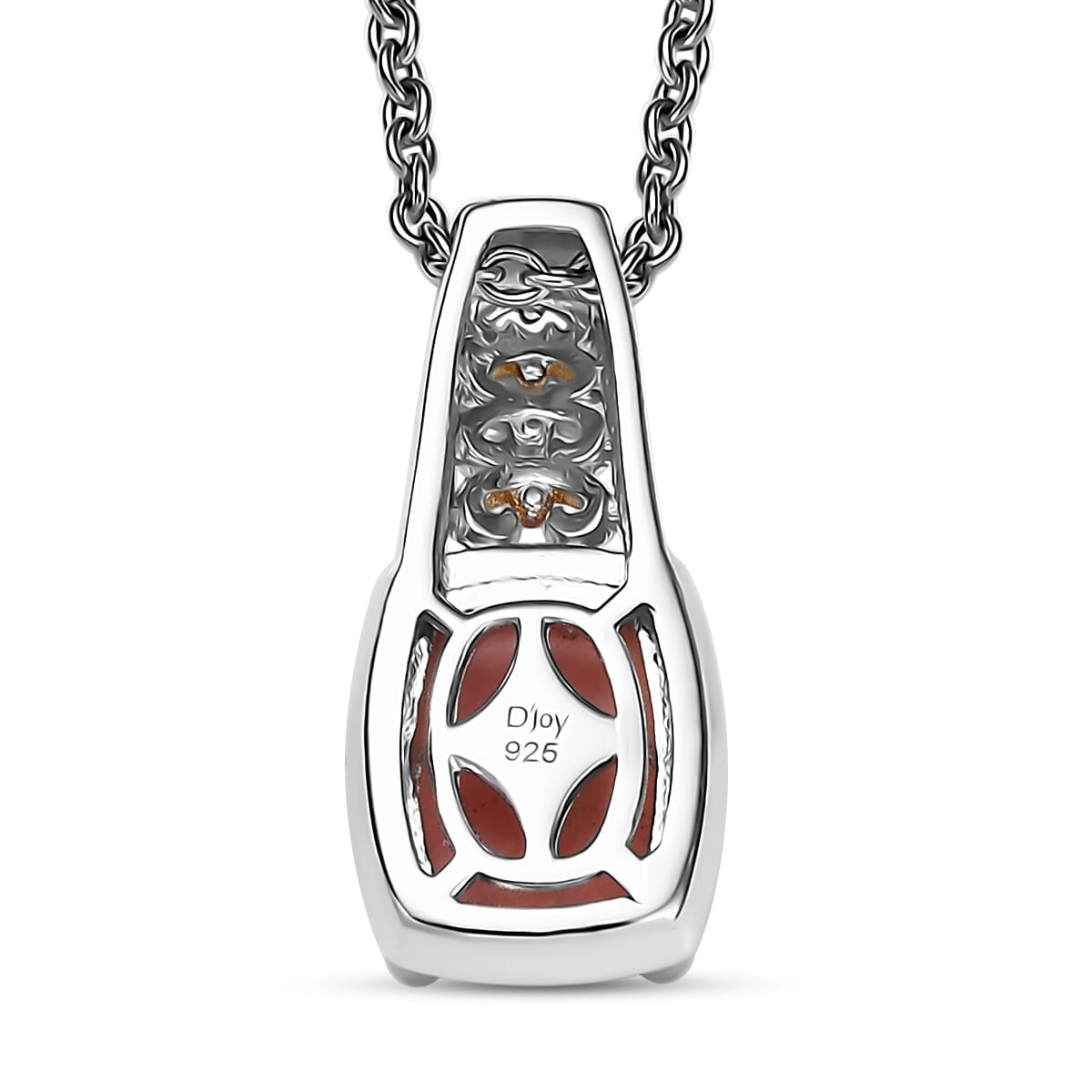 Oregon Peach Opal 1.85 ctw Pendant in 18K Vermeil YG and Rhodium Over Sterling Silver with Stainless Steel Necklace 20 Inches image number 4