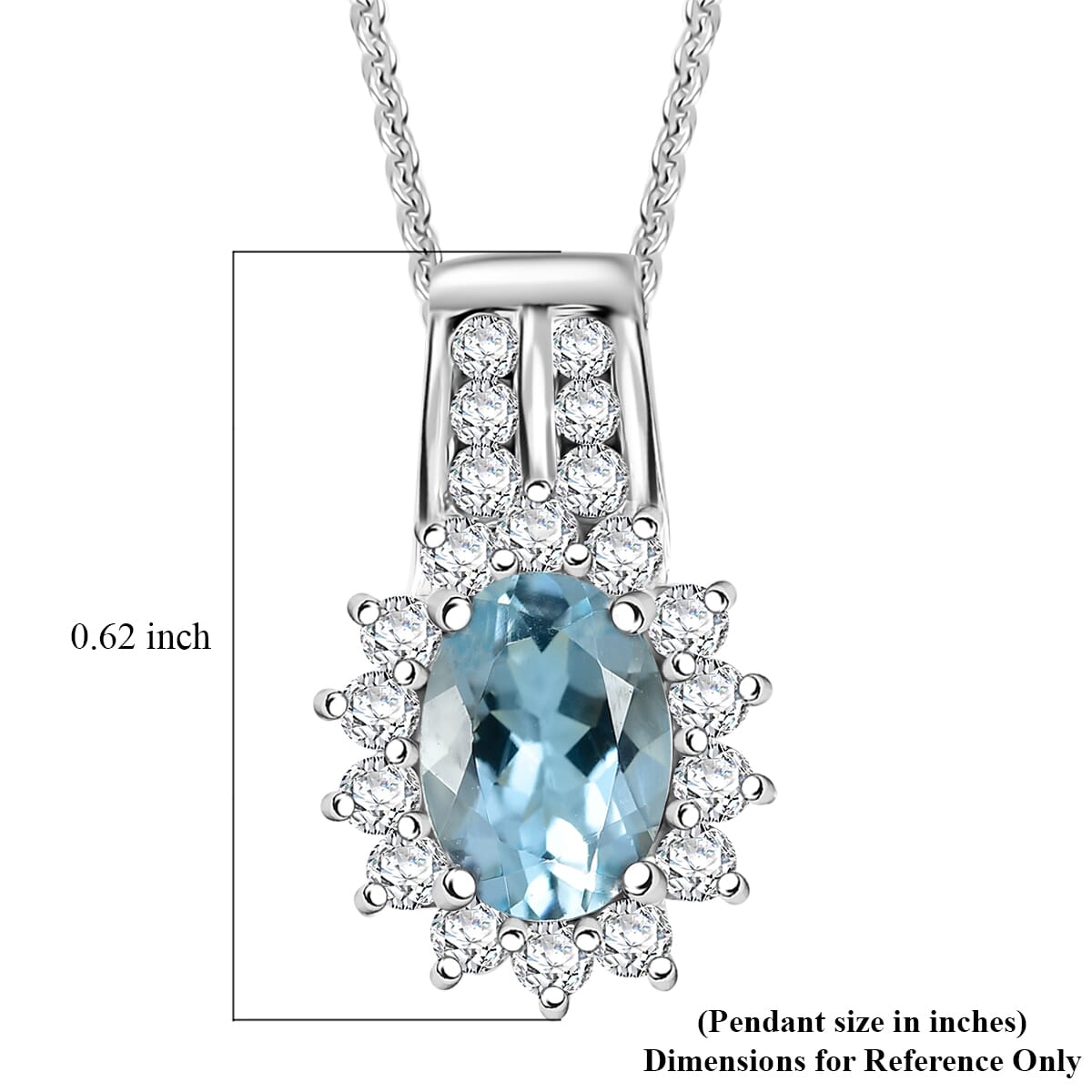 Karis White Diamond Accent Pendant in 18K YG Plated and Platinum Bond with Stainless Steel Necklace 20 Inches image number 6