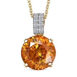 AAA Picos Altos Sphalerite and G-H SI Luxuriant Lab Grown Diamond 7.08 ctw Pendant Necklace in 10K Yellow Gold 20 Inches