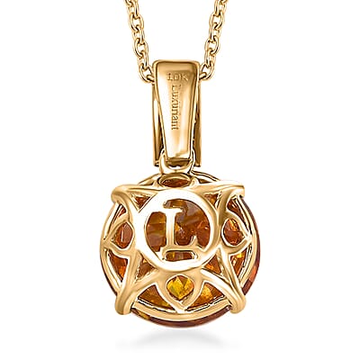 AAA Picos Altos Sphalerite and G-H SI Luxuriant Lab Grown Diamond 7.08 ctw Pendant Necklace in 10K Yellow Gold 20 Inches