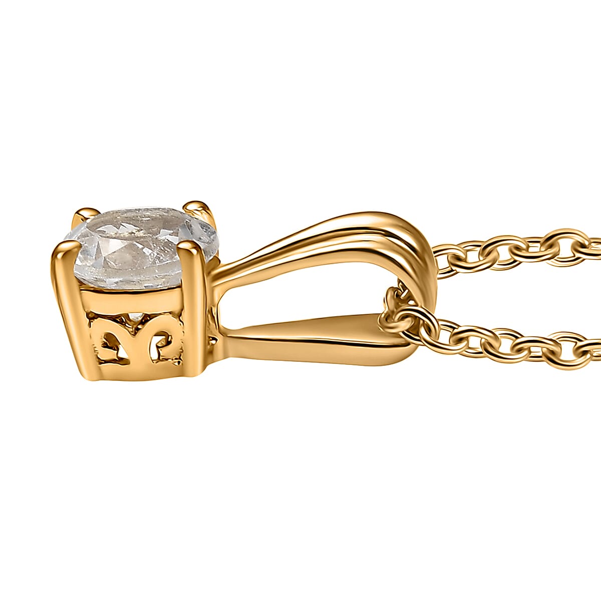 Golconda Topaz 3.30 ctw Minimalist Earrings, Ring (Size 10.0) and Pendant in 18K Vermeil YG Over Sterling Silver with ION Plated YG Stainless Steel Necklace 20 Inches image number 6