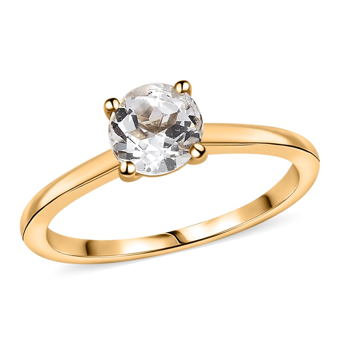 Golconda Topaz 3.30 ctw Minimalist Earrings, Ring (Size 6.0) and Pendant in 18K Vermeil YG Over Sterling Silver with ION Plated YG Stainless Steel Necklace 20 Inches image number 2
