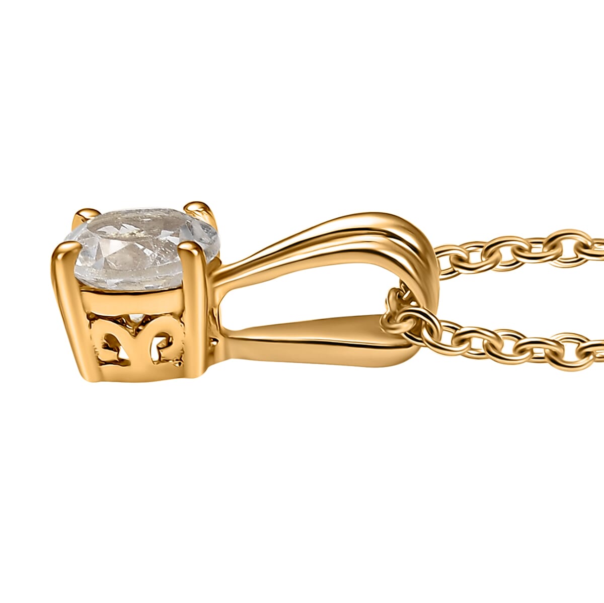 Golconda Topaz 3.30 ctw Minimalist Earrings, Ring (Size 6.0) and Pendant in 18K Vermeil YG Over Sterling Silver with ION Plated YG Stainless Steel Necklace 20 Inches image number 6