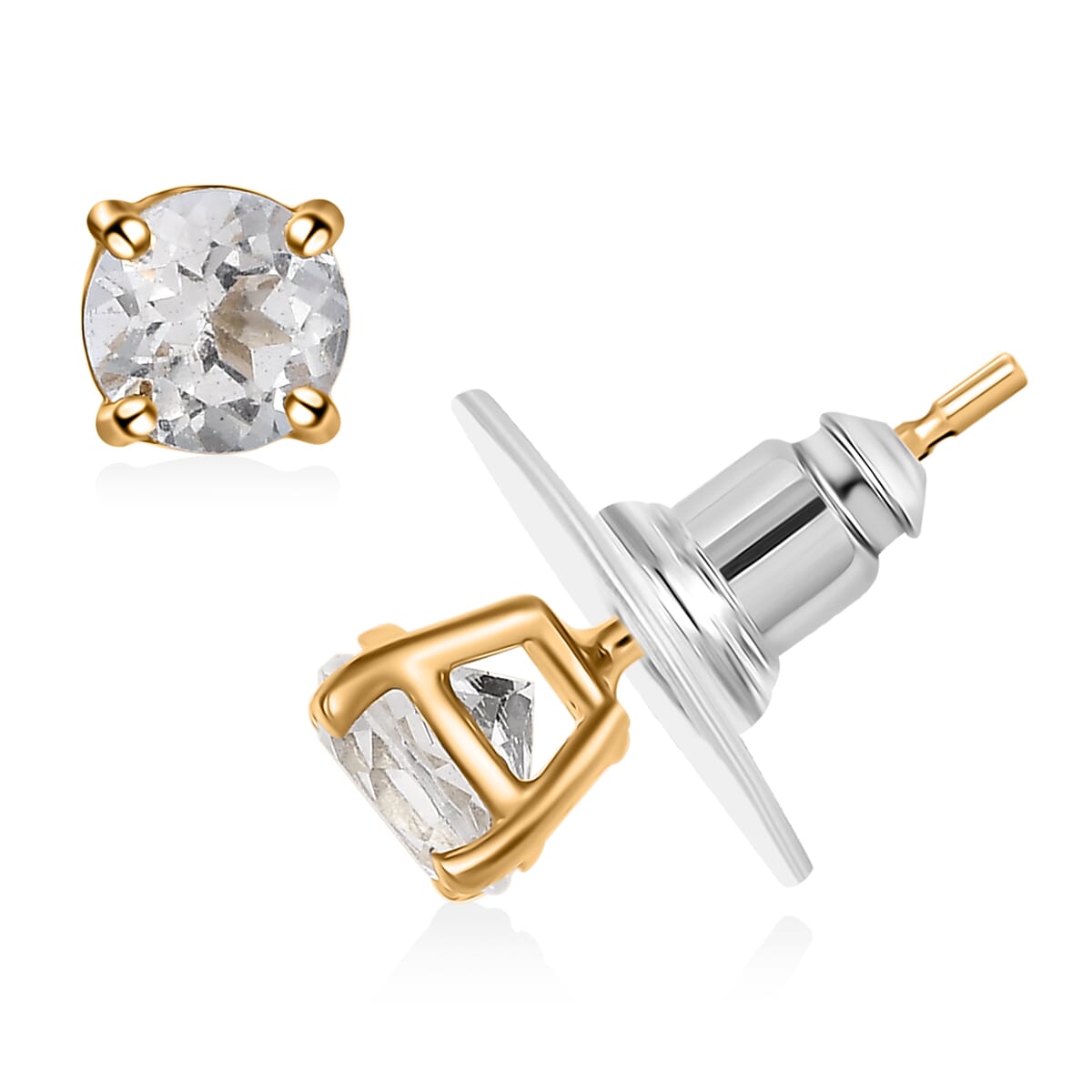 Golconda Topaz 3.30 ctw Minimalist Earrings, Ring (Size 6.0) and Pendant in 18K Vermeil YG Over Sterling Silver with ION Plated YG Stainless Steel Necklace 20 Inches image number 7