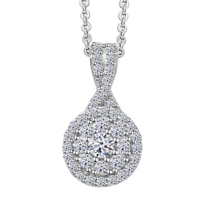 Luxuriant Lab Grown Diamond G-H SI 0.33 ctw Infinity Pendant Necklace in Rhodium Over Sterling Silver 20 Inches