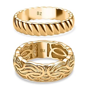 18K YG Over Bronze Ring (Size 6.5)