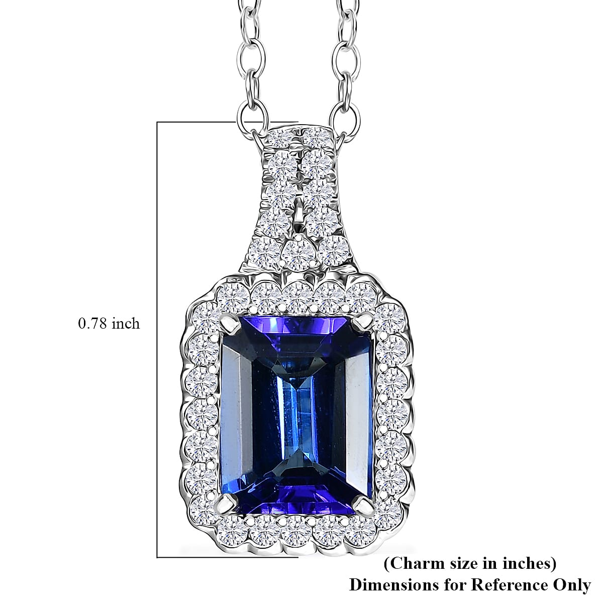 Certified & Appraised Rhapsody AAAA Tanzanite and E-F VS Diamond 2.93 ctw Pendant Necklace in 950 Platinum 20 Inches